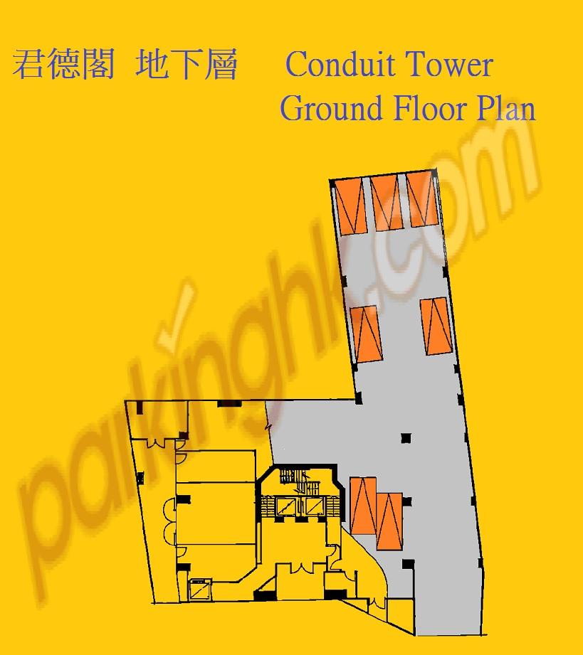  Mid-Levels Carpark  Conduit Road  Conduit Tower  Floor plan 香港車位.com ParkingHK.com